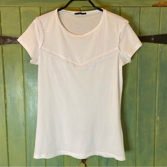 Sisley White Cotton Tee With Ruffle - Picture 9 of 10